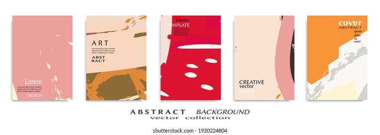Conjunto de fondo abstracto, textura gruesa. Arte minimalista, estilo de pinceladas. Diseño para tarjeta, folleto, idea de banner, portada de libro, folleto, hoja de volante a4. Página de conjunto, plantilla de encabezado web.