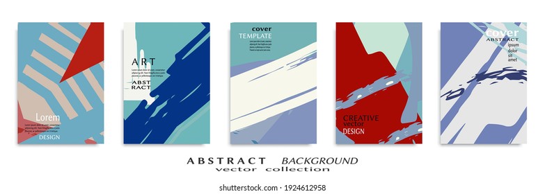 Conjunto de fondo abstracto, textura gruesa. Arte minimalista, estilo de pinceladas. Diseño para tarjeta, folleto, idea de banner, portada de libro, folleto, hoja de volante a4. Página de conjunto, plantilla de encabezado web.