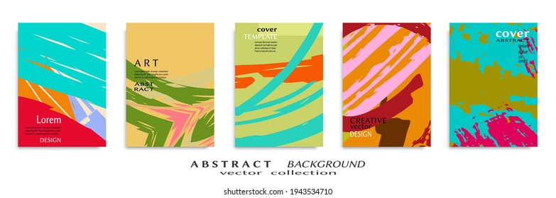 Conjunto de fondo abstracto, textura gruesa. Arte minimalista, estilo de pinceladas. Diseño para tarjeta, folleto, idea de banner, portada de libro, folleto, hoja de volante a4. Página de conjunto, plantilla de encabezado web.