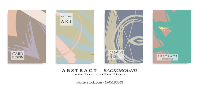 Abstract backgrouns set, grunge texture. Minimalistic art, brush strokes style. Design for card, brochure, banner idea, book cover, booklet print, flyer sheet a4. Collage page, web header template.