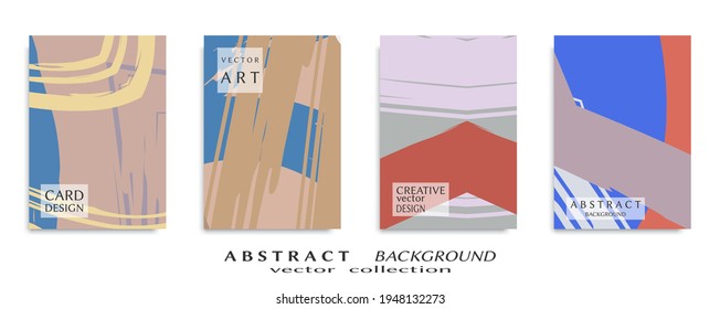 Conjunto de fondo abstracto, textura gruesa. Arte minimalista, estilo de pinceladas. Diseño para tarjeta, folleto, idea de banner, portada de libro, folleto, hoja de volante a4. Página de conjunto, plantilla de encabezado web.