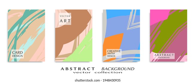 Conjunto de fondo abstracto, textura gruesa. Arte minimalista, estilo de pinceladas. Diseño para tarjeta, folleto, idea de banner, portada de libro, folleto, hoja de volante a4. Página de conjunto, plantilla de encabezado web.