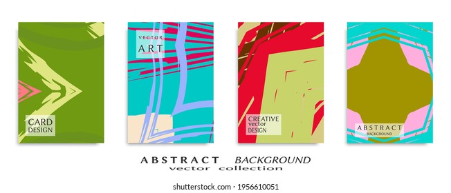 Conjunto de fondo abstracto, textura gruesa. Arte minimalista, estilo de pinceladas. Diseño para tarjeta, folleto, idea de banner, portada de libro, folleto, hoja de volante a4. Página de conjunto, plantilla de encabezado web.