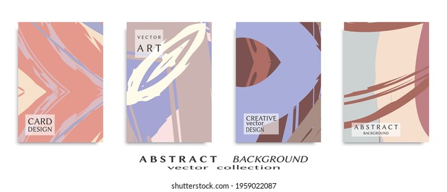 Abstract backgrouns set, grunge texture. Minimalistic art, brush strokes style. Design for card, brochure, banner idea, book cover, booklet print, flyer sheet a4. Collage page, web header template.