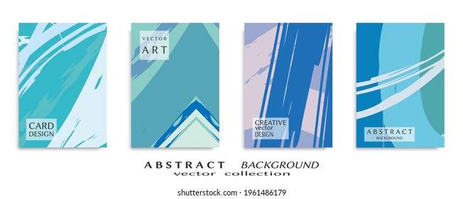 Abstract backgrouns set, grunge texture. Minimalistic art, brush strokes style. Design for card, brochure, banner idea, book cover, booklet print, flyer sheet a4. Collage page, web header template.
