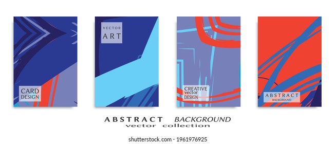 Conjunto de fondo abstracto, textura gruesa. Arte minimalista, estilo de pinceladas. Diseño para tarjeta, folleto, idea de banner, portada de libro, folleto, hoja de volante a4. Página de conjunto, plantilla de encabezado web.