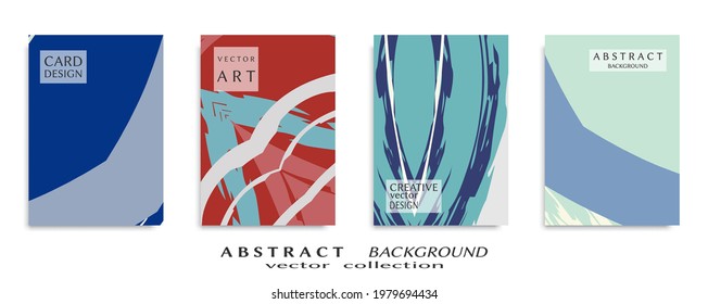 Abstract backgrouns set, grunge texture. Minimalistic art, brush strokes style. Design for card, brochure, banner idea, book cover, booklet print, flyer sheet a4. Collage page, web header template.