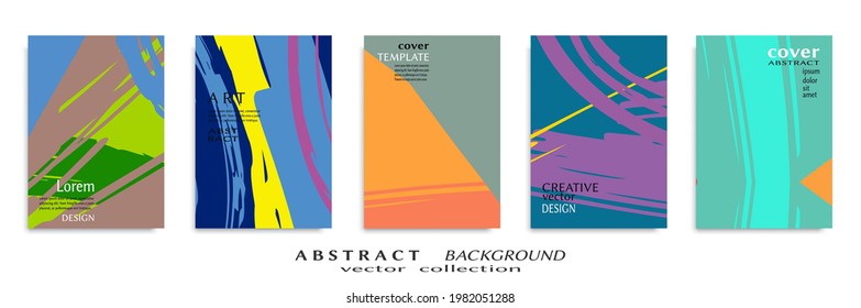 Conjunto de fondo abstracto, textura gruesa. Arte minimalista, estilo de pinceladas. Diseño para tarjeta, folleto, idea de banner, portada de libro, folleto, hoja de volante a4. Página de conjunto, plantilla de encabezado web.