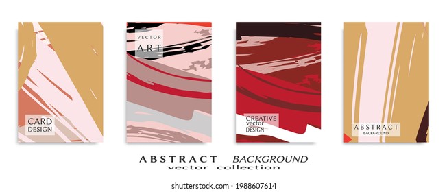 Conjunto de fondo abstracto, textura gruesa. Arte minimalista, estilo de pinceladas. Diseño para tarjeta, folleto, idea de banner, portada de libro, folleto, hoja de volante a4. Página de conjunto, plantilla de encabezado web.