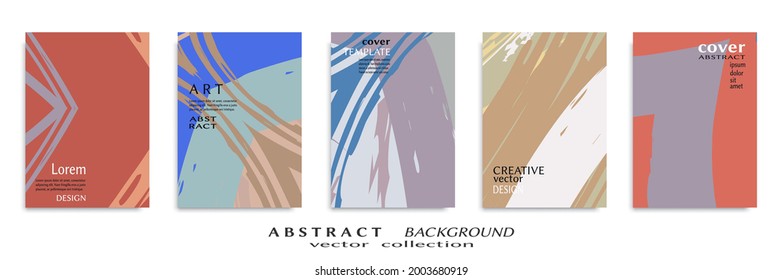 Conjunto de fondo abstracto, textura gruesa. Arte minimalista, estilo de pinceladas. Diseño para tarjeta, folleto, idea de banner, portada de libro, folleto, hoja de volante a4. Página de conjunto, plantilla de encabezado web.
