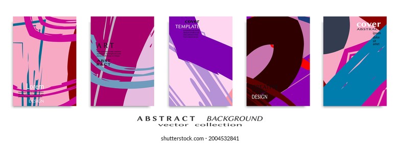 Conjunto de fondo abstracto, textura gruesa. Arte minimalista, estilo de pinceladas. Diseño para tarjeta, folleto, idea de banner, portada de libro, folleto, hoja de volante a4. Página de conjunto, plantilla de encabezado web.