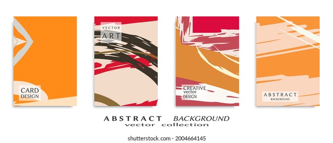 Conjunto de fondo abstracto, textura gruesa. Arte minimalista, estilo de pinceladas. Diseño para tarjeta, folleto, idea de banner, portada de libro, folleto, hoja de volante a4. Página de conjunto, plantilla de encabezado web.