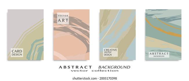 Abstract backgrouns set, grunge texture. Minimalistic art, brush strokes style. Design for card, brochure, banner idea, book cover, booklet print, flyer sheet a4. Collage page, web header template.