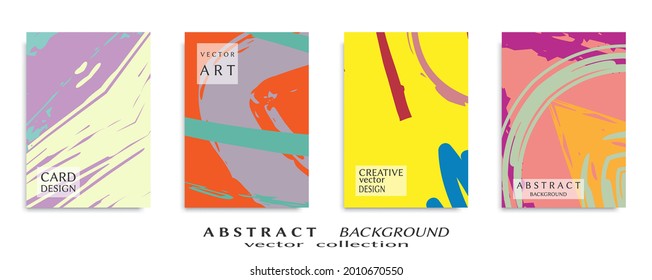 Conjunto de fondo abstracto, textura gruesa. Arte minimalista, estilo de pinceladas. Diseño para tarjeta, folleto, idea de banner, portada de libro, folleto, hoja de volante a4. Página de conjunto, plantilla de encabezado web.