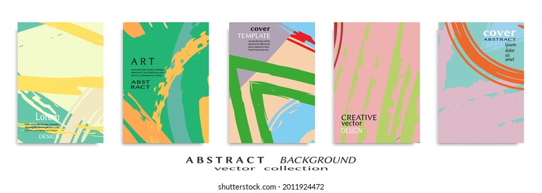 Conjunto de fondo abstracto, textura gruesa. Arte minimalista, estilo de pinceladas. Diseño para tarjeta, folleto, idea de banner, portada de libro, folleto, hoja de volante a4. Página de conjunto, plantilla de encabezado web.
