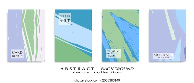 Abstract backgrouns set, grunge texture. Minimalistic art, brush strokes style. Design for card, brochure, banner idea, book cover, booklet print, flyer sheet a4. Collage page, web header template.