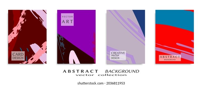Conjunto de fondo abstracto, textura gruesa. Arte minimalista, estilo de pinceladas. Diseño para tarjeta, folleto, idea de banner, portada de libro, folleto, hoja de volante a4. Página de conjunto, plantilla de encabezado web.