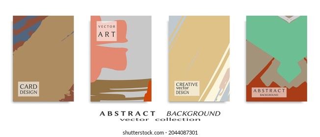 Abstract backgrouns set, grunge texture. Minimalistic art, brush strokes style. Design for card, brochure, banner idea, book cover, booklet print, flyer sheet a4. Collage page, web header template.