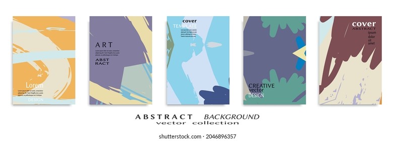 Conjunto de fondo abstracto, textura gruesa. Arte minimalista, estilo de pinceladas. Diseño para tarjeta, folleto, idea de banner, portada de libro, folleto, hoja de volante a4. Página de conjunto, plantilla de encabezado web.