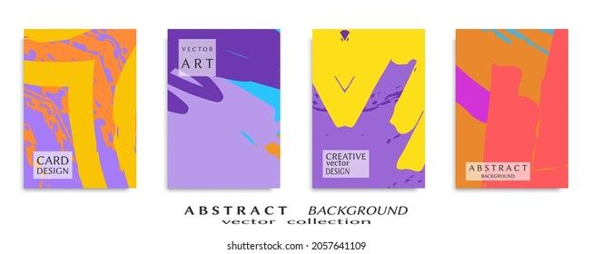 Conjunto de fondo abstracto, textura gruesa. Arte minimalista, estilo de pinceladas. Diseño para tarjeta, folleto, idea de banner, portada de libro, folleto, hoja de volante a4. Página de conjunto, plantilla de encabezado web.