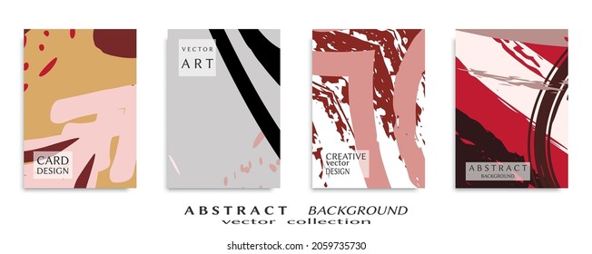 Conjunto de fondo abstracto, textura gruesa. Arte minimalista, estilo de pinceladas. Diseño para tarjeta, folleto, idea de banner, portada de libro, folleto, hoja de volante a4. Página de conjunto, plantilla de encabezado web.