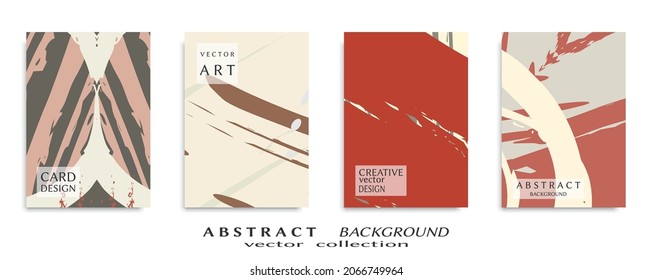 Conjunto de fondo abstracto, textura gruesa. Arte minimalista, estilo de pinceladas. Diseño para tarjeta, folleto, idea de banner, portada de libro, folleto, hoja de volante a4. Página de conjunto, plantilla de encabezado web.