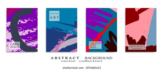 Conjunto de fondo abstracto, textura gruesa. Arte minimalista, estilo de pinceladas. Diseño para tarjeta, folleto, idea de banner, portada de libro, folleto, hoja de volante a4. Página de conjunto, plantilla de encabezado web.