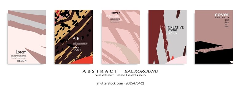 Conjunto de fondo abstracto, textura gruesa. Arte minimalista, estilo de pinceladas. Diseño para tarjeta, folleto, idea de banner, portada de libro, folleto, hoja de volante a4. Página de conjunto, plantilla de encabezado web.