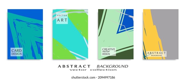 Abstract backgrouns set, grunge texture. Minimalistic art, brush strokes style. Design for card, brochure, banner idea, book cover, booklet print, flyer sheet a4. Collage page, web header template.