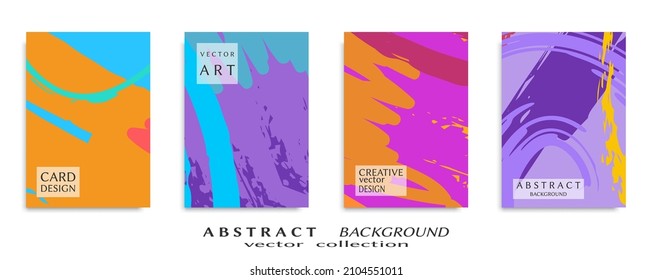Conjunto de fondo abstracto, textura gruesa. Arte minimalista, estilo de pinceladas. Diseño para tarjeta, folleto, idea de banner, portada de libro, folleto, hoja de volante a4. Página de conjunto, plantilla de encabezado web.