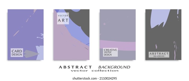 Abstract backgrouns set, grunge texture. Minimalistic art, brush strokes style. Design for card, brochure, banner idea, book cover, booklet print, flyer sheet a4. Collage page, web header template.