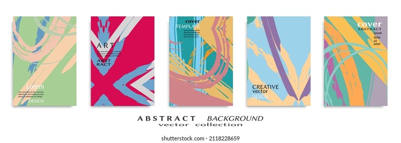 Conjunto de fondo abstracto, textura gruesa. Arte minimalista, estilo de pinceladas. Diseño para tarjeta, folleto, idea de banner, portada de libro, folleto, hoja de volante a4. Página de conjunto, plantilla de encabezado web.