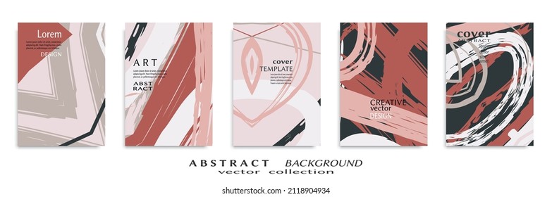 Conjunto de fondo abstracto, textura gruesa. Arte minimalista, estilo de pinceladas. Diseño para tarjeta, folleto, idea de banner, portada de libro, folleto, hoja de volante a4. Página de conjunto, plantilla de encabezado web.