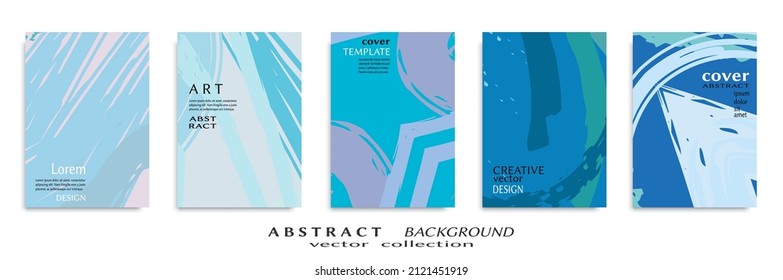 Abstract backgrouns set, grunge texture. Minimalistic art, brush strokes style. Design for card, brochure, banner idea, book cover, booklet print, flyer sheet a4. Collage page, web header template.