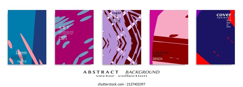 Conjunto de fondo abstracto, textura gruesa. Arte minimalista, estilo de pinceladas. Diseño para tarjeta, folleto, idea de banner, portada de libro, folleto, hoja de volante a4. Página de conjunto, plantilla de encabezado web.