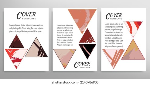 Abstract backgrouns set, grunge texture. Minimalistic art, brush strokes style. Design for card, brochure, banner idea, book cover, booklet print, flyer sheet a4. Collage page, web header template.