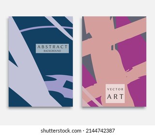 Abstract backgrouns set, grunge texture. Minimalistic art, brush strokes style. Design for card, brochure, banner idea, book cover, booklet print, flyer sheet a4. Collage page, web header template.
