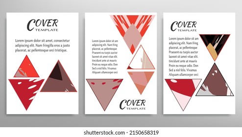 Abstract backgrouns set, grunge texture. Minimalistic art, brush strokes style. Design for card, brochure, banner idea, book cover, booklet print, flyer sheet a4. Collage page, web header template.