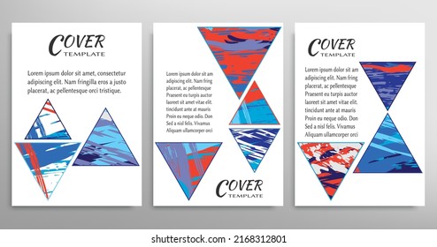 Abstract backgrouns set, grunge texture. Minimalistic art, brush strokes style. Design for card, brochure, banner idea, book cover, booklet print, flyer sheet a4. Collage page, web header template.
