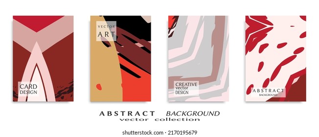 Conjunto de fondo abstracto, textura gruesa. Arte minimalista, estilo de pinceladas. Diseño para tarjeta, folleto, idea de banner, portada de libro, folleto, hoja de volante a4. Página de conjunto, plantilla de encabezado web.