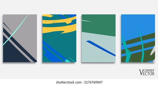 Conjunto de fondo abstracto, textura gruesa. Arte minimalista, estilo de pinceladas. Diseño para tarjeta, folleto, idea de banner, portada de libro, folleto, hoja de volante a4. Página de conjunto, plantilla de encabezado web.