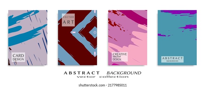 Conjunto de fondo abstracto, textura gruesa. Arte minimalista, estilo de pinceladas. Diseño para tarjeta, folleto, idea de banner, portada de libro, folleto, hoja de volante a4. Página de conjunto, plantilla de encabezado web.