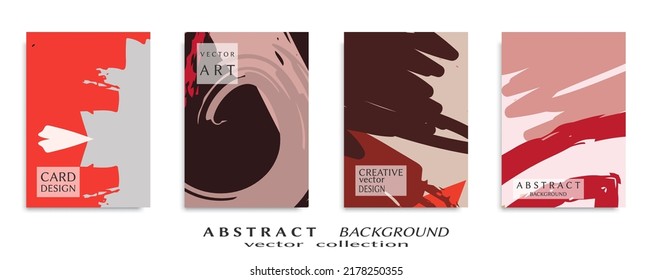 Conjunto de fondo abstracto, textura gruesa. Arte minimalista, estilo de pinceladas. Diseño para tarjeta, folleto, idea de banner, portada de libro, folleto, hoja de volante a4. Página de conjunto, plantilla de encabezado web.