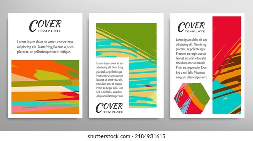 Abstract backgrouns set, grunge texture. Minimalistic art, brush strokes style. Design for card, brochure, banner idea, book cover, booklet print, flyer sheet a4. Collage page, web header template.