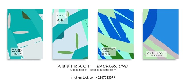 Abstract backgrouns set, grunge texture. Minimalistic art, brush strokes style. Design for card, brochure, banner idea, book cover, booklet print, flyer sheet a4. Collage page, web header template.