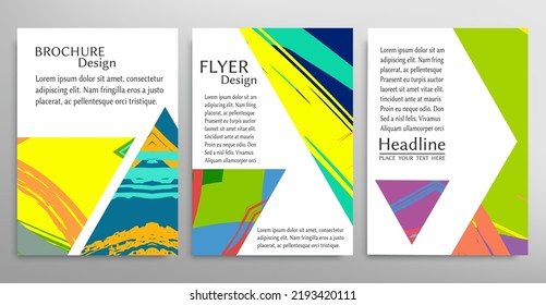 Abstract backgrouns set, grunge texture. Minimalistic art, brush strokes style. Design for card, brochure, banner idea, book cover, booklet print, flyer sheet a4. Collage page, web header template.