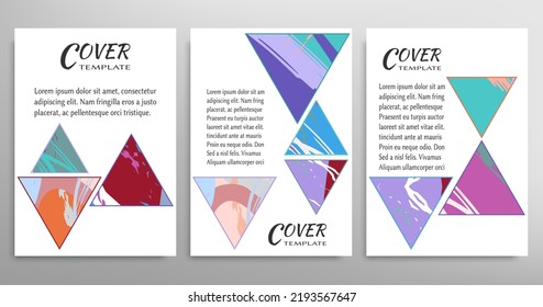Abstract backgrouns set, grunge texture. Minimalistic art, brush strokes style. Design for card, brochure, banner idea, book cover, booklet print, flyer sheet a4. Collage page, web header template.