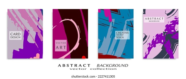 Conjunto de fondo abstracto, textura gruesa. Arte minimalista, estilo de pinceladas. Diseño para tarjeta, folleto, idea de banner, portada de libro, folleto, hoja de volante a4. Página de conjunto, plantilla de encabezado web.