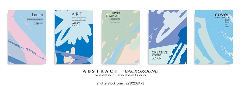 Conjunto de fondo abstracto, textura gruesa. Arte minimalista, estilo de pinceladas. Diseño para tarjeta, folleto, idea de banner, portada de libro, folleto, hoja de volante a4. Página de conjunto, plantilla de encabezado web.