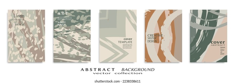 Conjunto de fondo abstracto, textura gruesa. Arte minimalista, estilo de pinceladas. Diseño para tarjeta, folleto, idea de banner, portada de libro, folleto, hoja de volante a4. Página de conjunto, plantilla de encabezado web.